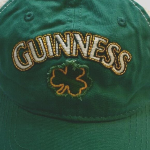 Guinness Beer Mens Guinness Clover Green Strapback Embroidered Hat Cap New - Picture 3 of 7